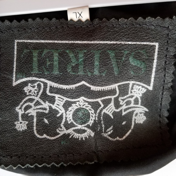 SATREL Black Leather & Fabric Vest Sz L - Picture 7 of 8